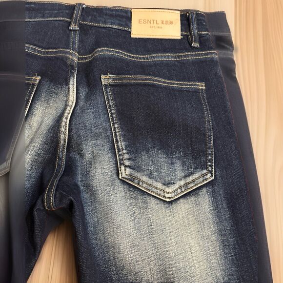 ESNTL LAB DISTRESSED STREET BLUE JEANS SIZE 30 MEN - Picture 4 of 11